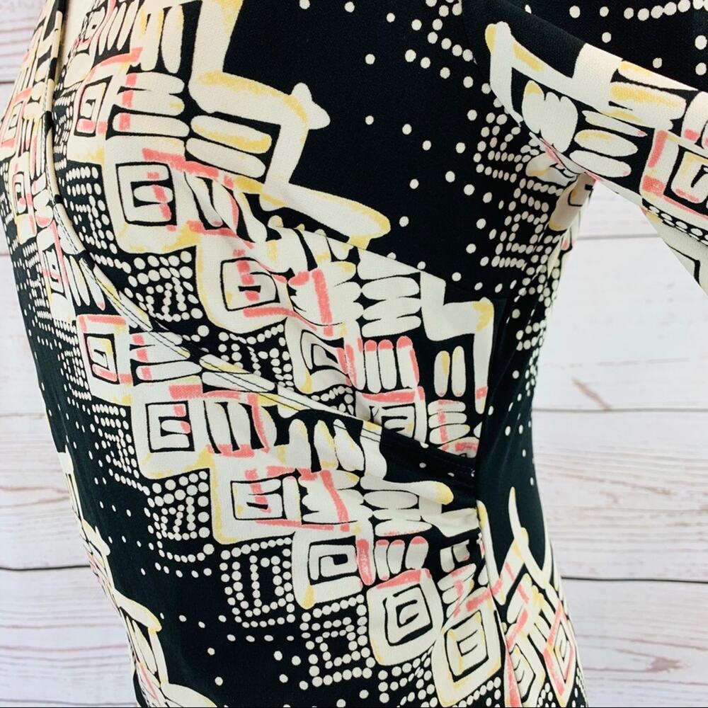 Bcbgmaxazria Patterned Cross Front Ruched Dress - image 6